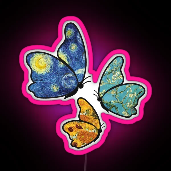 Butterfly Van Gogh Style RGB Neon Sign