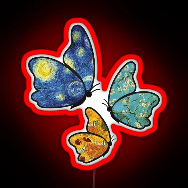 Butterfly Van Gogh Style RGB Neon Sign