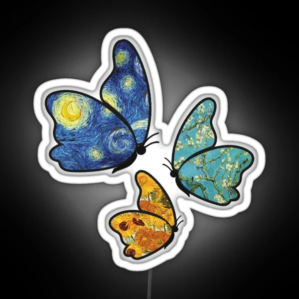Butterfly Van Gogh Style RGB Neon Sign
