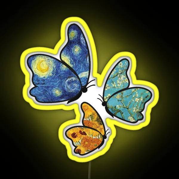 Butterfly Van Gogh Style RGB Neon Sign