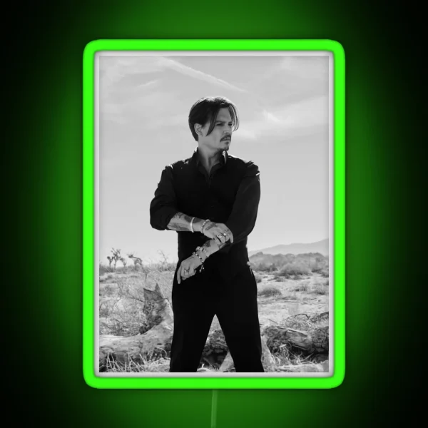 Bw Johnny Depp Minimalist RGB Neon Sign