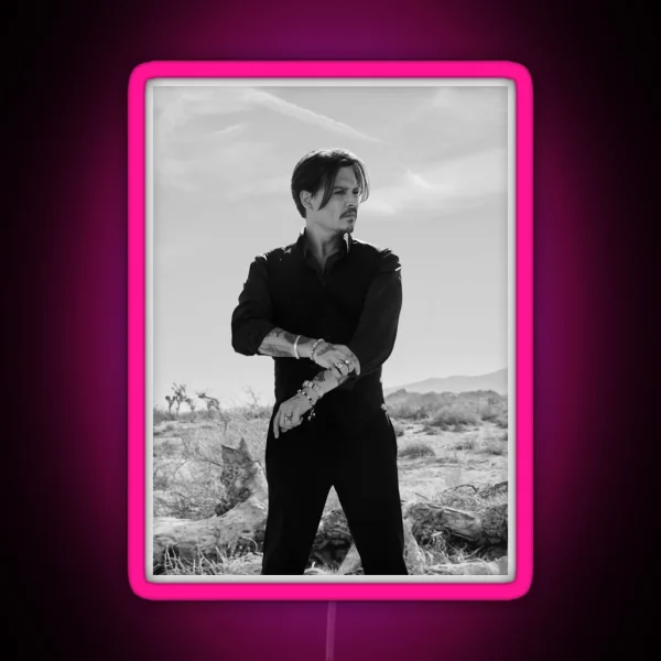 Bw Johnny Depp Minimalist RGB Neon Sign