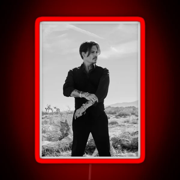 Bw Johnny Depp Minimalist RGB Neon Sign