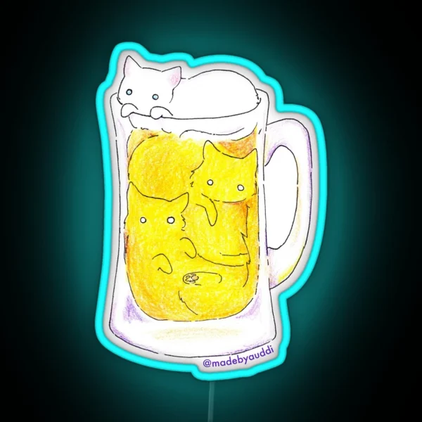 C R A F T Beer Cat Led RGB Neon Sign