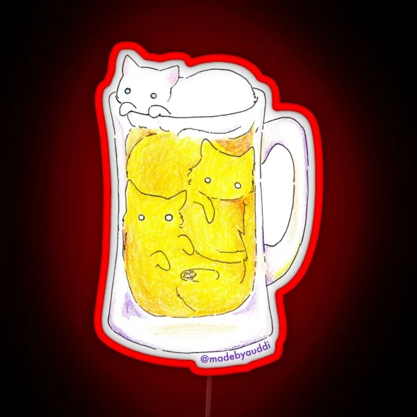 C R A F T Beer Cat Led RGB Neon Sign