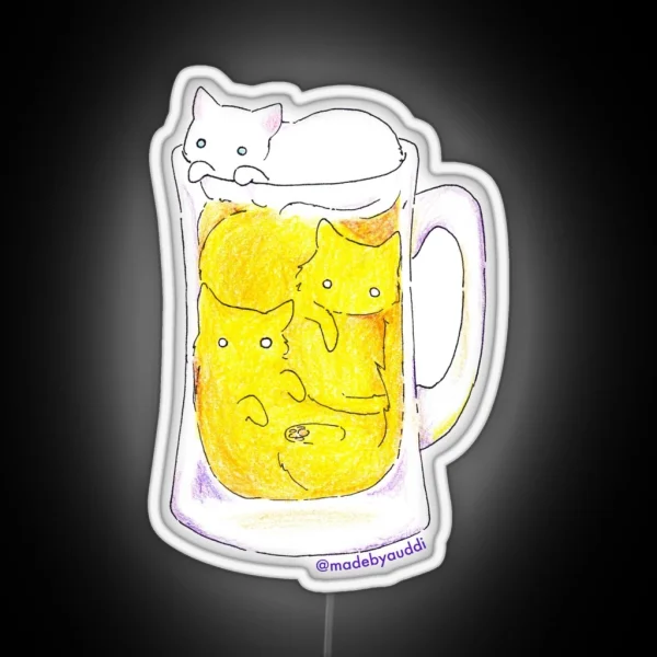 C R A F T Beer Cat Led RGB Neon Sign