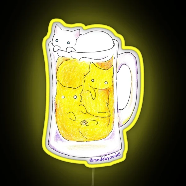 C R A F T Beer Cat Led RGB Neon Sign