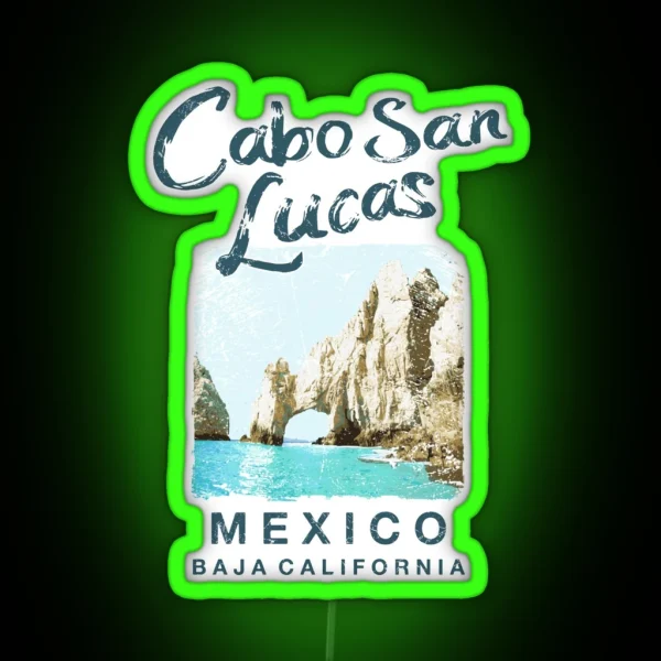 Cabo San Lucas Mexico Vintage RGB Neon Sign