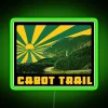 Cabot Trail Highway Iconic Sign in Vibrant Colorful Rainbow LEDs