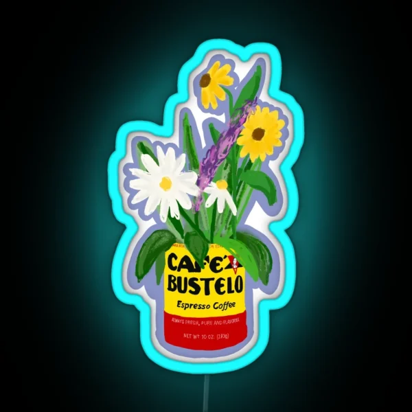 Cafe Bustelo Wildflowers RGB Neon Sign