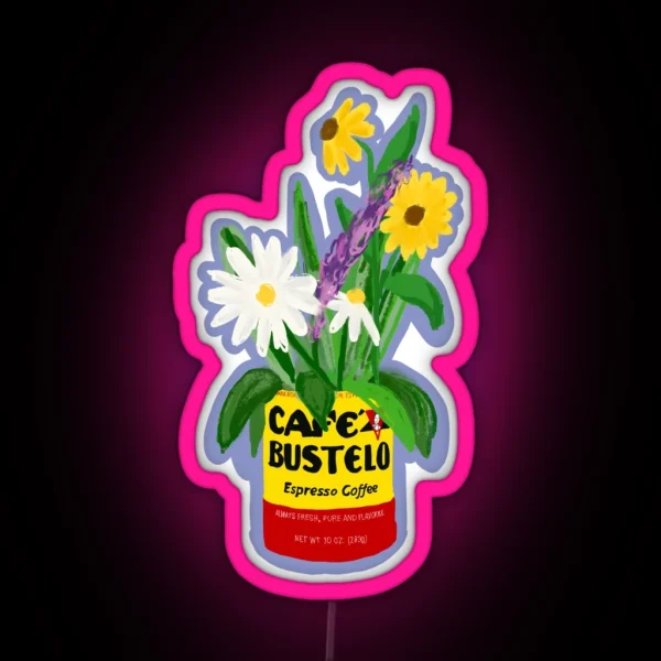 Cafe Bustelo Wildflowers RGB Neon Sign