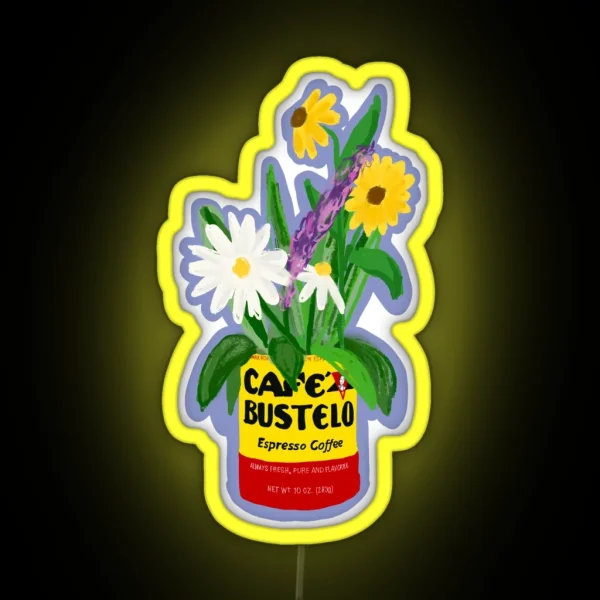Cafe Bustelo Wildflowers RGB Neon Sign