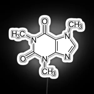 Caffeine Molecule RGB Neon Sign