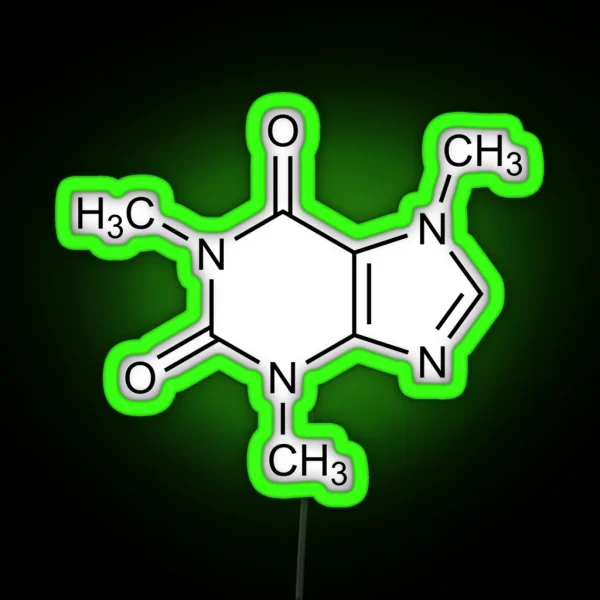 Caffeine Structural Formula RGB Neon Sign