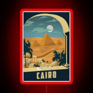 Cairo Egypt Vintage Travel Decal RGB Neon Sign