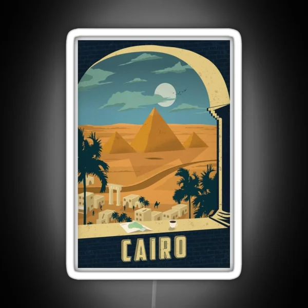 Cairo Egypt Vintage Travel Decal RGB Neon Sign
