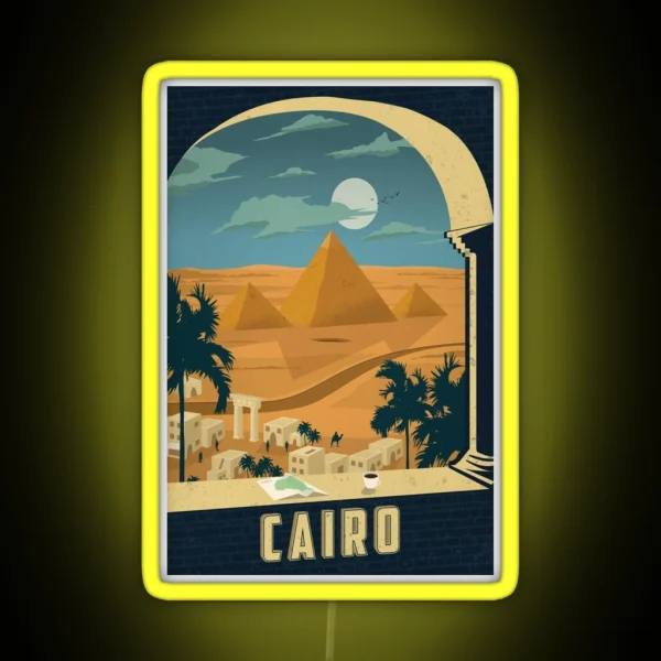 Cairo Egypt Vintage Travel Decal RGB Neon Sign