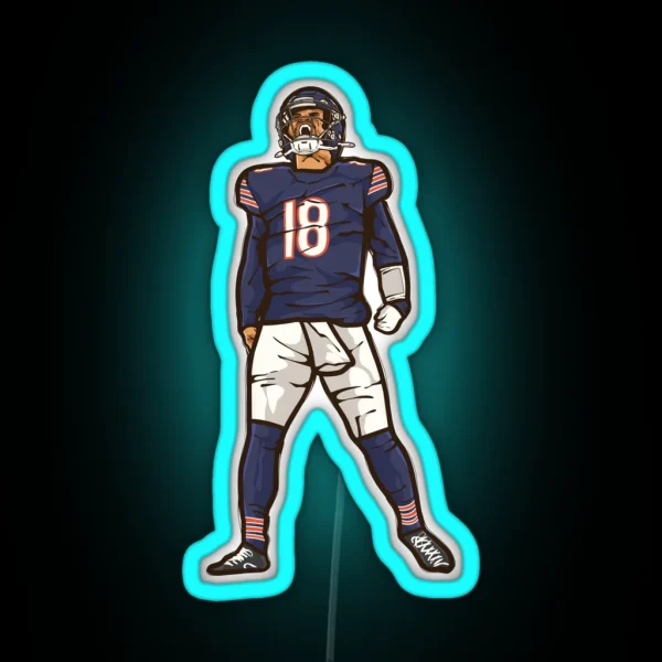 Caleb Williams Celebration Cartoon RGB Neon Sign