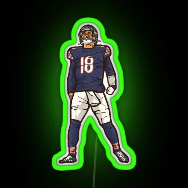 Caleb Williams Celebration Cartoon RGB Neon Sign