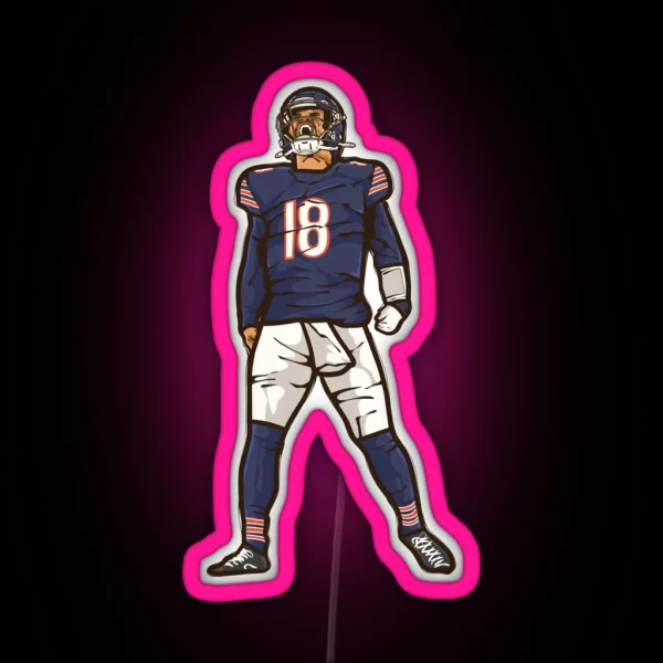 Caleb Williams Celebration Cartoon RGB Neon Sign