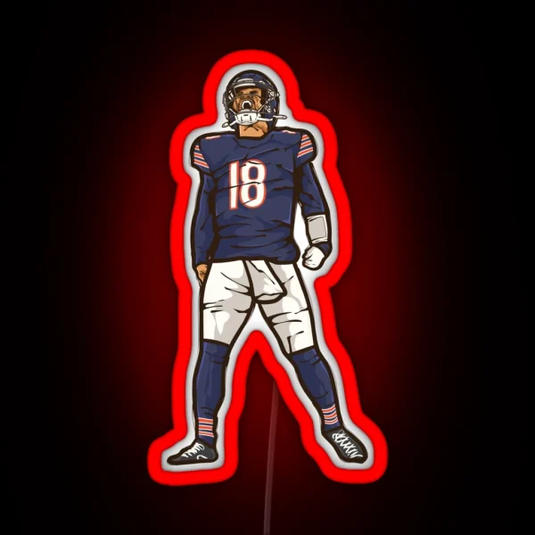 Caleb Williams Celebration Cartoon RGB Neon Sign