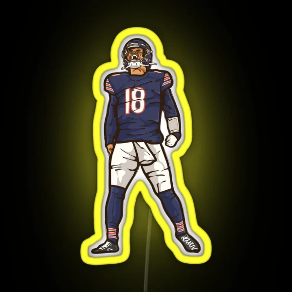 Caleb Williams Celebration Cartoon RGB Neon Sign