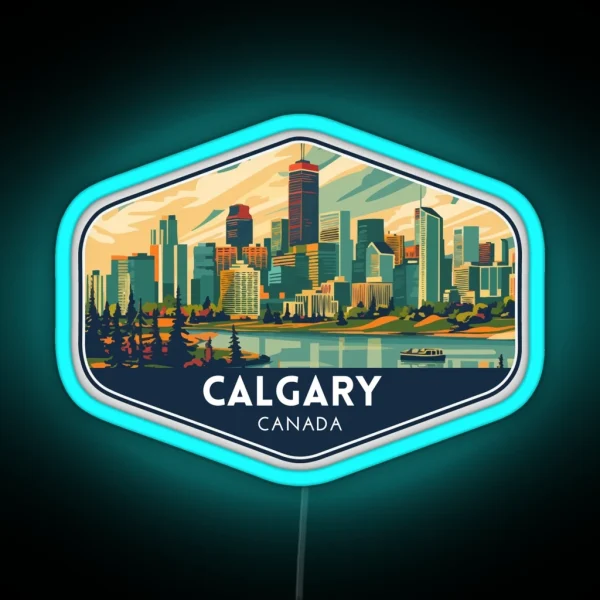 Calgary Canada Travel Art RGB Neon Sign