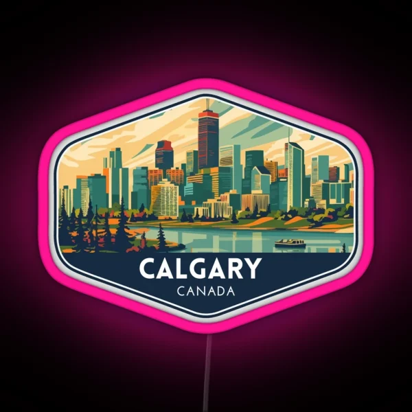 Calgary Canada Travel Art RGB Neon Sign