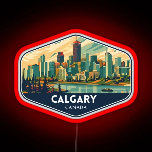 Calgary Canada Travel Art RGB Neon Sign