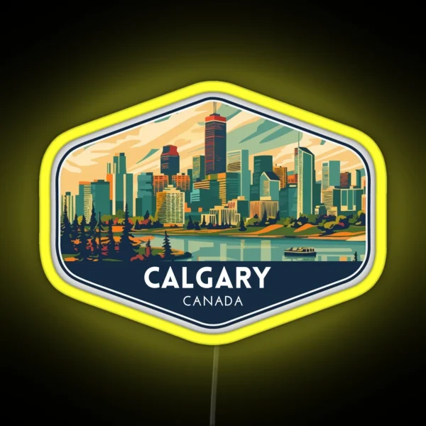 Calgary Canada Travel Art RGB Neon Sign