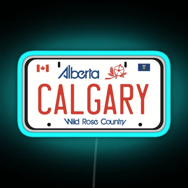 Calgary License Plate RGB Neon Sign
