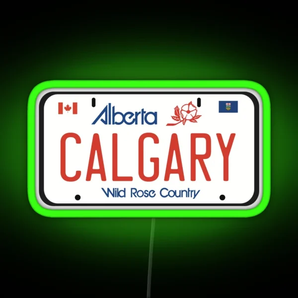 Calgary License Plate RGB Neon Sign