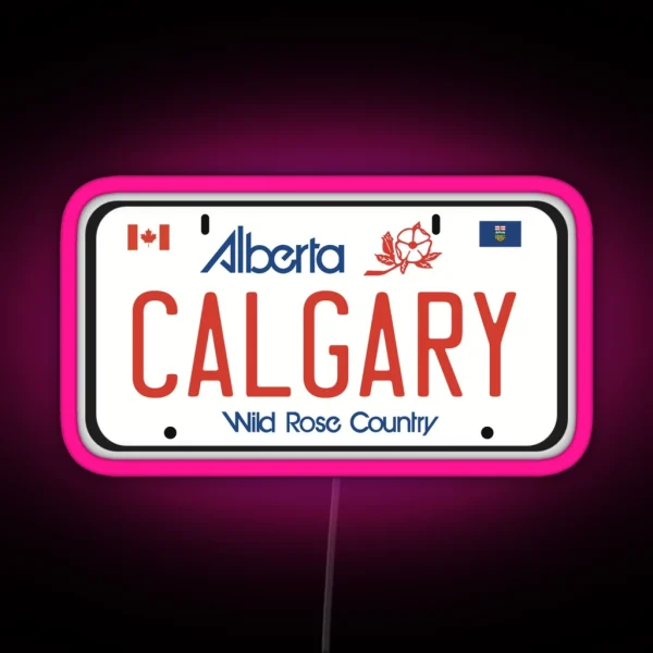 Calgary License Plate RGB Neon Sign