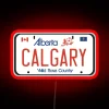 Calgary Pride: Vibrant Rainbow City License Plate Neon Sign Decor