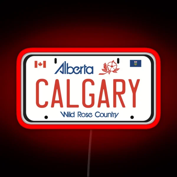 Calgary License Plate RGB Neon Sign