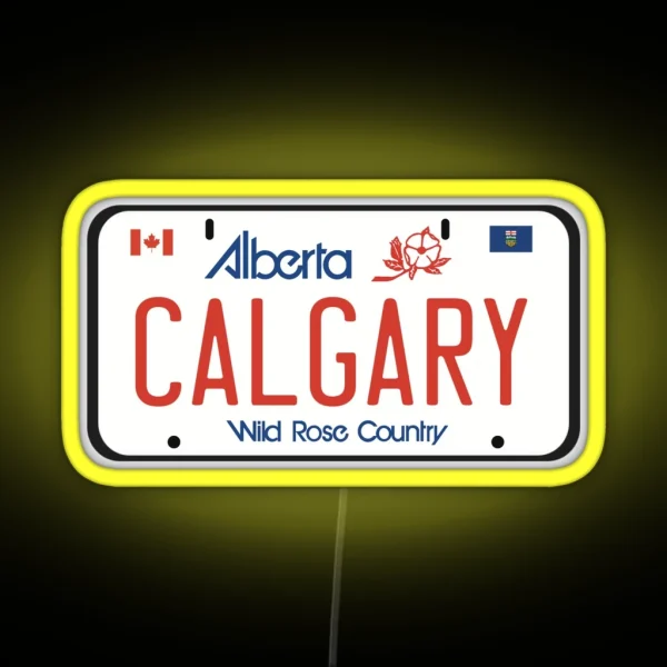 Calgary License Plate RGB Neon Sign