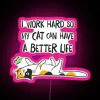 Colorful motivational cat-themed neopixel LED art decor for feline lovers