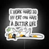 Supporting Feline Independence with Colorful Vibes and Empowering Humor Sign
