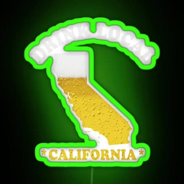 California Beer Map Led Drink Local Brewmaster Gift RGB Neon Sign
