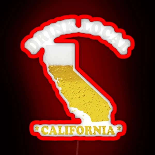 California Beer Map Led Drink Local Brewmaster Gift RGB Neon Sign