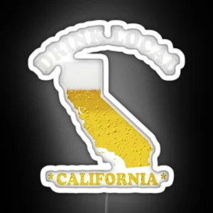 California Beer Map Led Drink Local Brewmaster Gift RGB Neon Sign