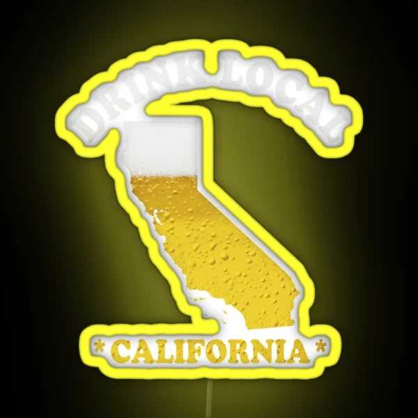 California Beer Map Led Drink Local Brewmaster Gift RGB Neon Sign