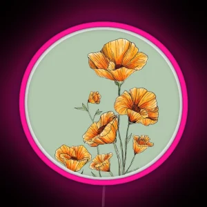 California Poppies RGB Neon Sign