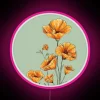 Vibrant California poppies in radiant, colorful RGB glow effect.