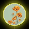 California poppies vibrant colorful RGB neon art digital display wall decor