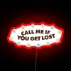 Whimsical guidance for travelers and adventurers in neon letters