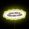 RGB Neon Sign with Whimsical 'Call Me' Retro Distressed Font