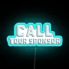 Neon Call Your Sponsor Sign with Vibrant RGB Color Options