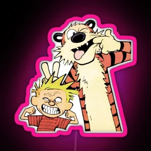 Calvin And Hobbes Bill Watterson RGB Neon Sign