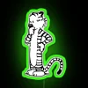 Calvin and Hobbes themed vibrant RGB neon art lighting decoration.